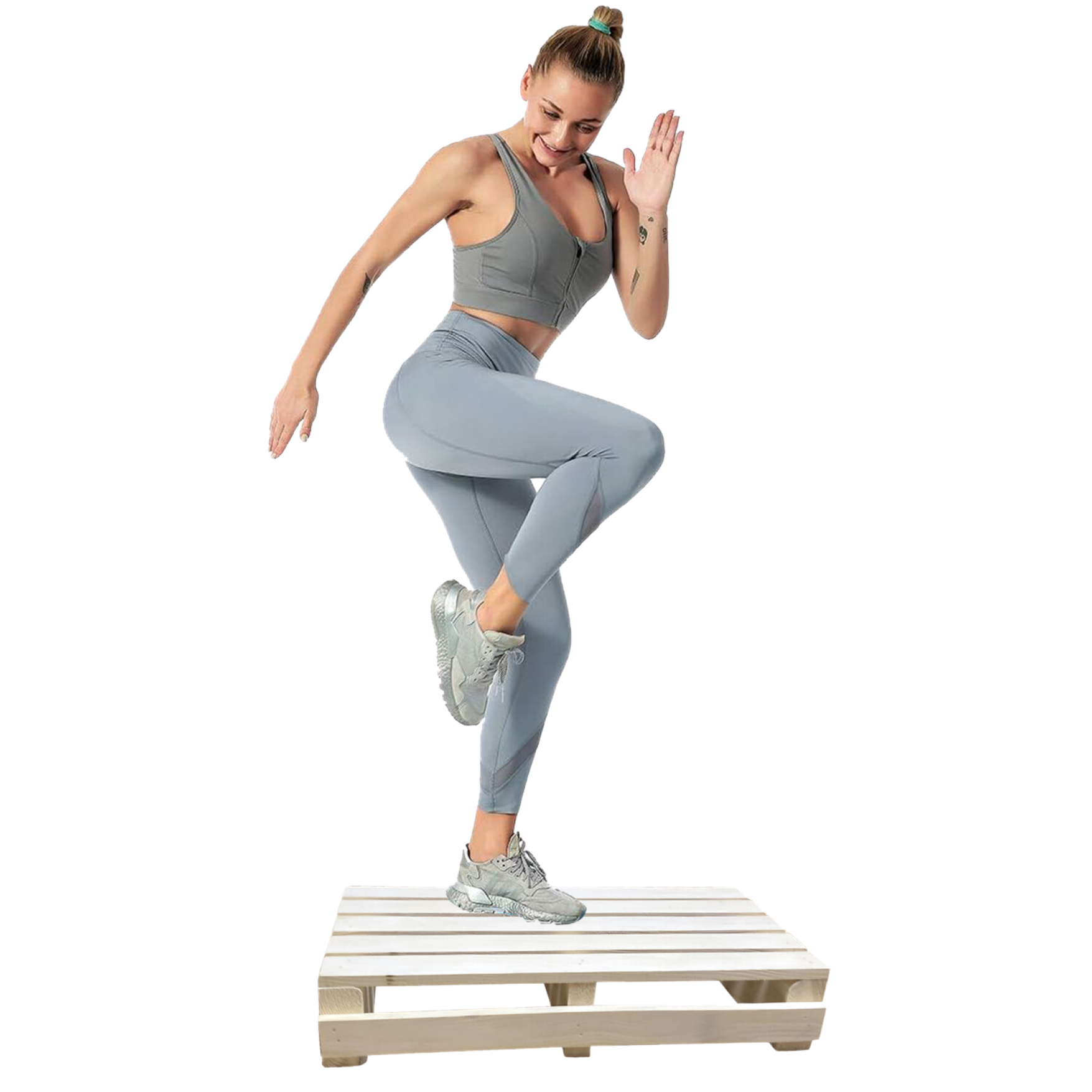 Reyo Dizayn Doğal Ahşap Ev Içi Kullanıma Uygun Kaymaz Tabanlı Step Tahtası 10x25x50 cm