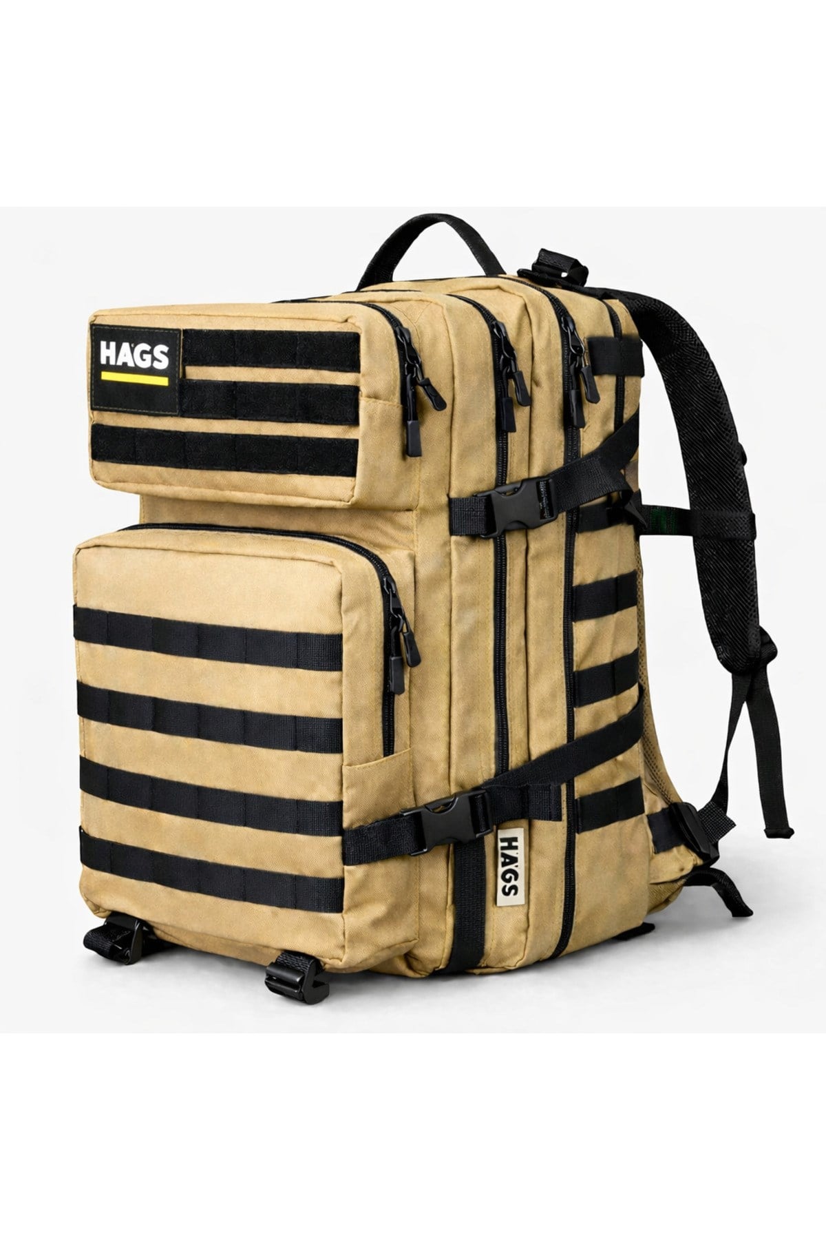 HAEGS Askeri Taktik Sırt Çantası, Ordu Derecesinde Sağlam, Ağır Hizmet Taktik Çanta, 3 Günlük Acil Durum Hücum Çantası, Kampçılık, Dağcılık, Trekking Seyahat Sırt Çantası- 45L - Camel Bej