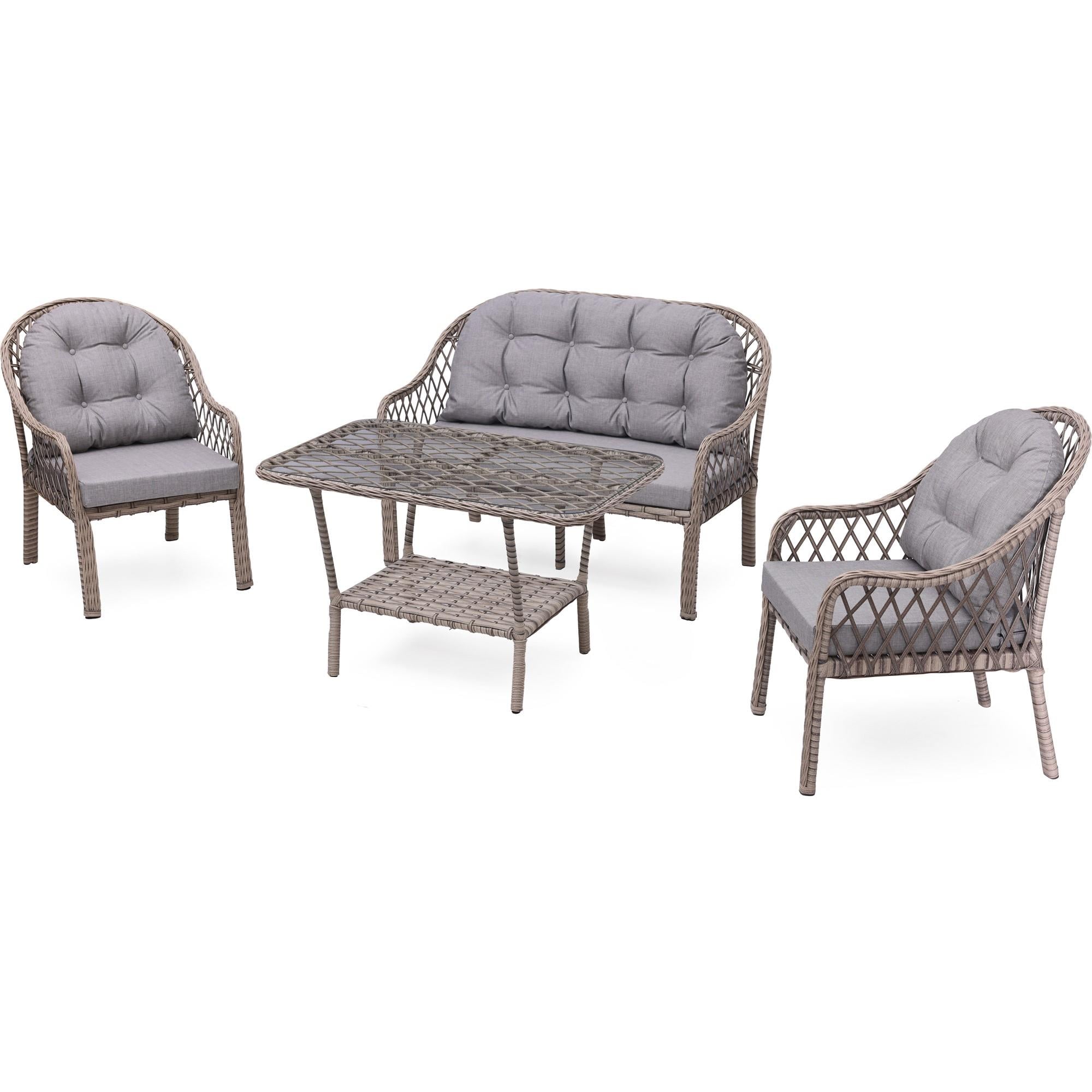 Grassgarden Defne 3+1+1 Alüminyum Üzeri Örgü Rattan Bahçe Balkon Mobilyası