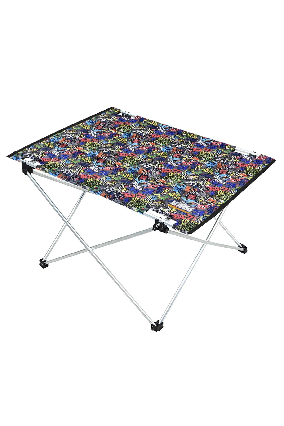 Haegs Ultralight Katlanır Kamp Masası, Piknik, BBQ, Balıkçılık, Avcılık, Plaj, Hiking için Taşınabilir Kompakt Roll Up Outdoor Kamp Masası Medium - Grafiti Toys
