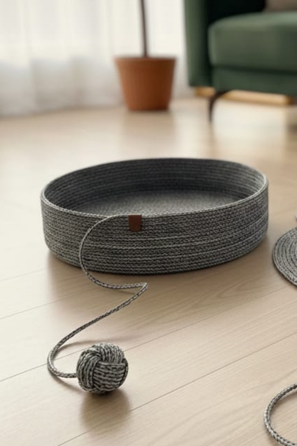 Reyo Pet El Yapımı Oyuncaklı Kedi ve Köpek Yatağı Siyah-Beyaz – %100 Pamuk, Yıkanabilir Evcil Hayvan Yatağı