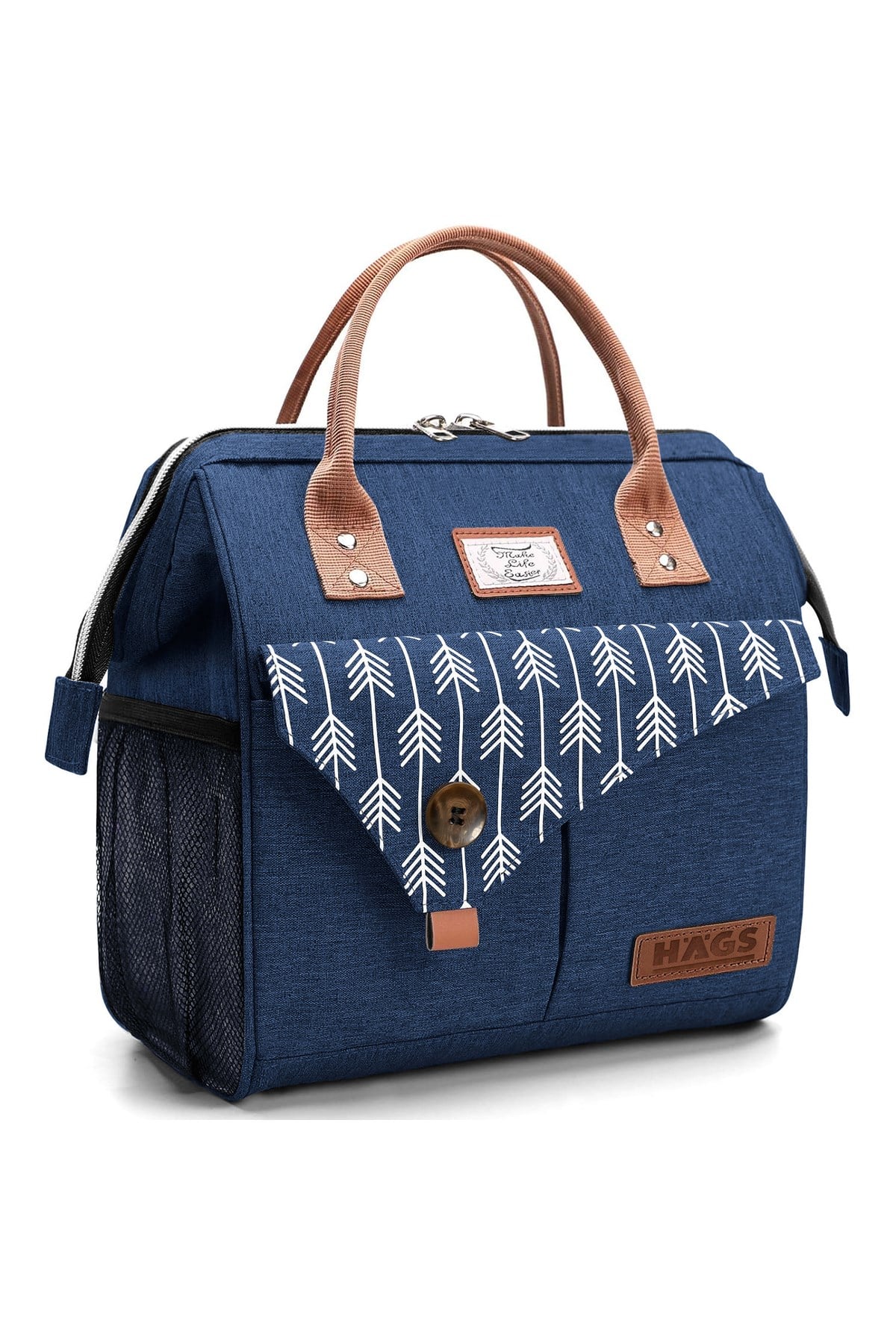 Haegs Kadın Termal Çanta, Yalıtımlı Yemek Taşıma Çantası, Sızdırmaz Beslenme Kutusu, Ofis Kamp Piknik Çantası 11L - Lacivert