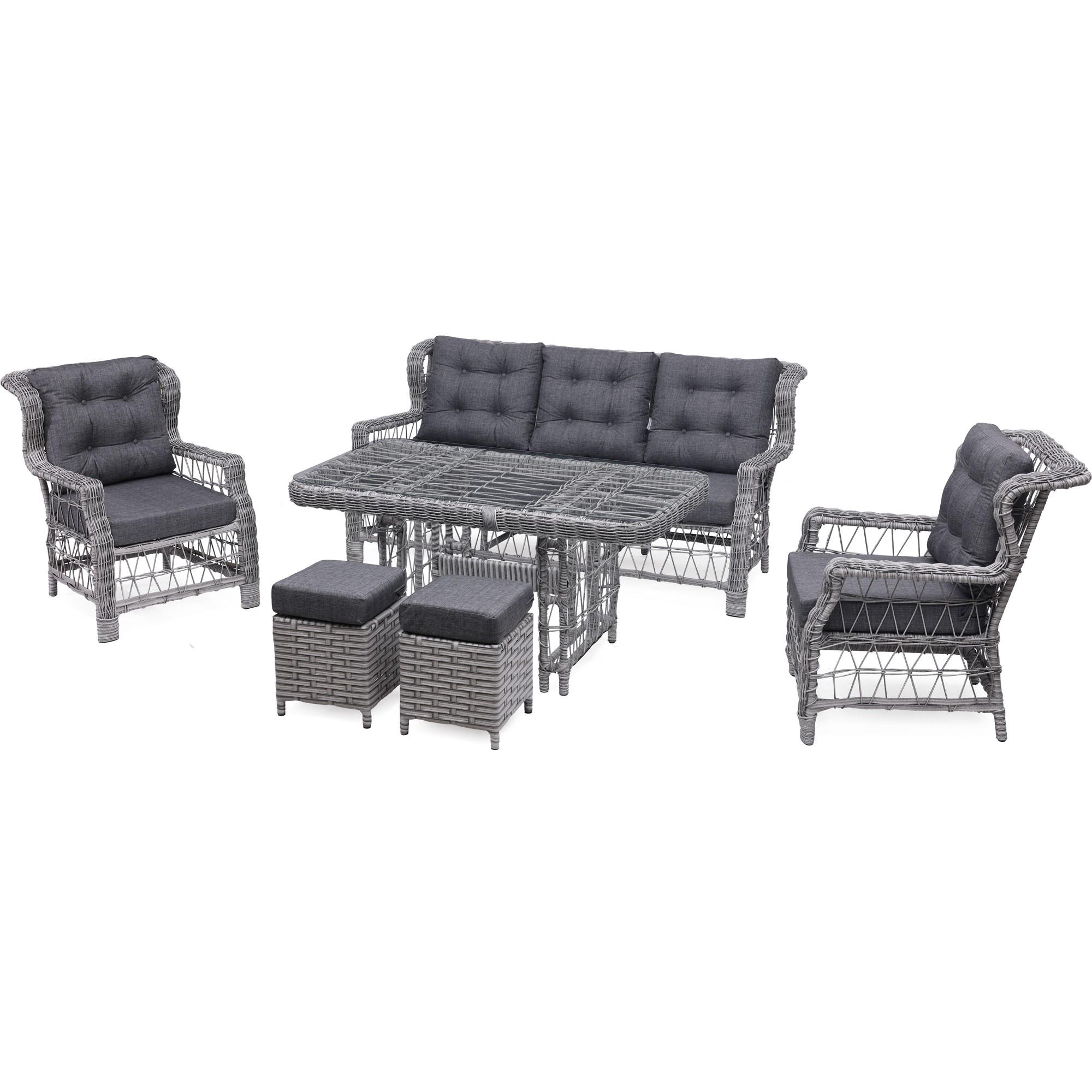 Grassgarden Yasemin 3+1+1 Alüminyum Üzerin Örgü Rattan Bahçe Balkon Mobilyası