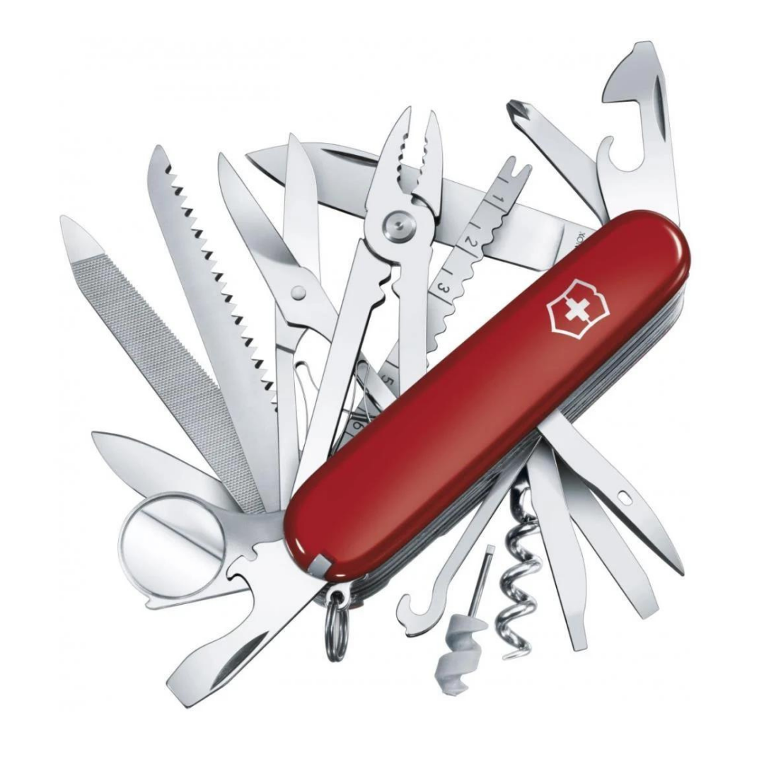 Victorinox 1.6795.LB1 Swiss Champ 33 Fonksiyon Deri Kılıflı İsviçre Çakısı - Kırmızı