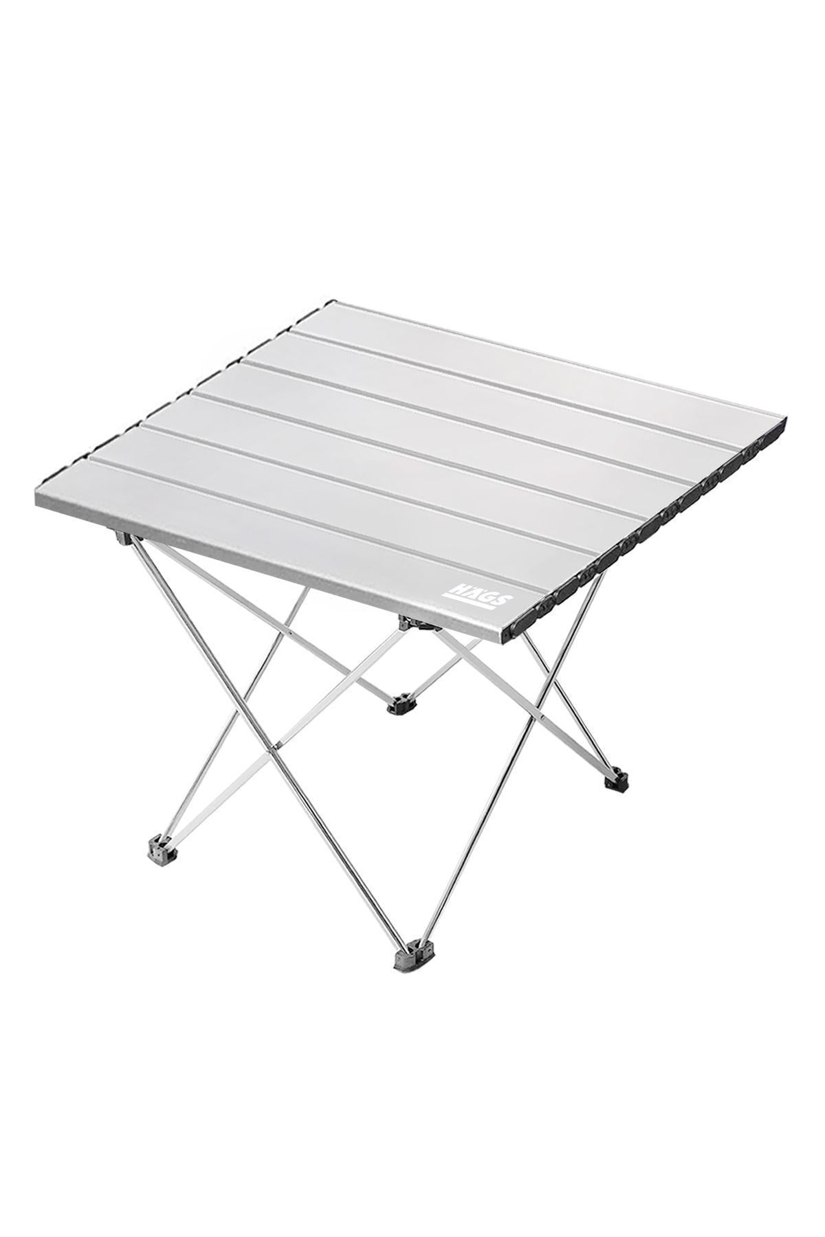 HAEGS Full Alüminyum Katlanır Kamp Sehpası, Plaj, Outdoor Hafif Kamp Piknik Masası Küçük Boy - Gümüş