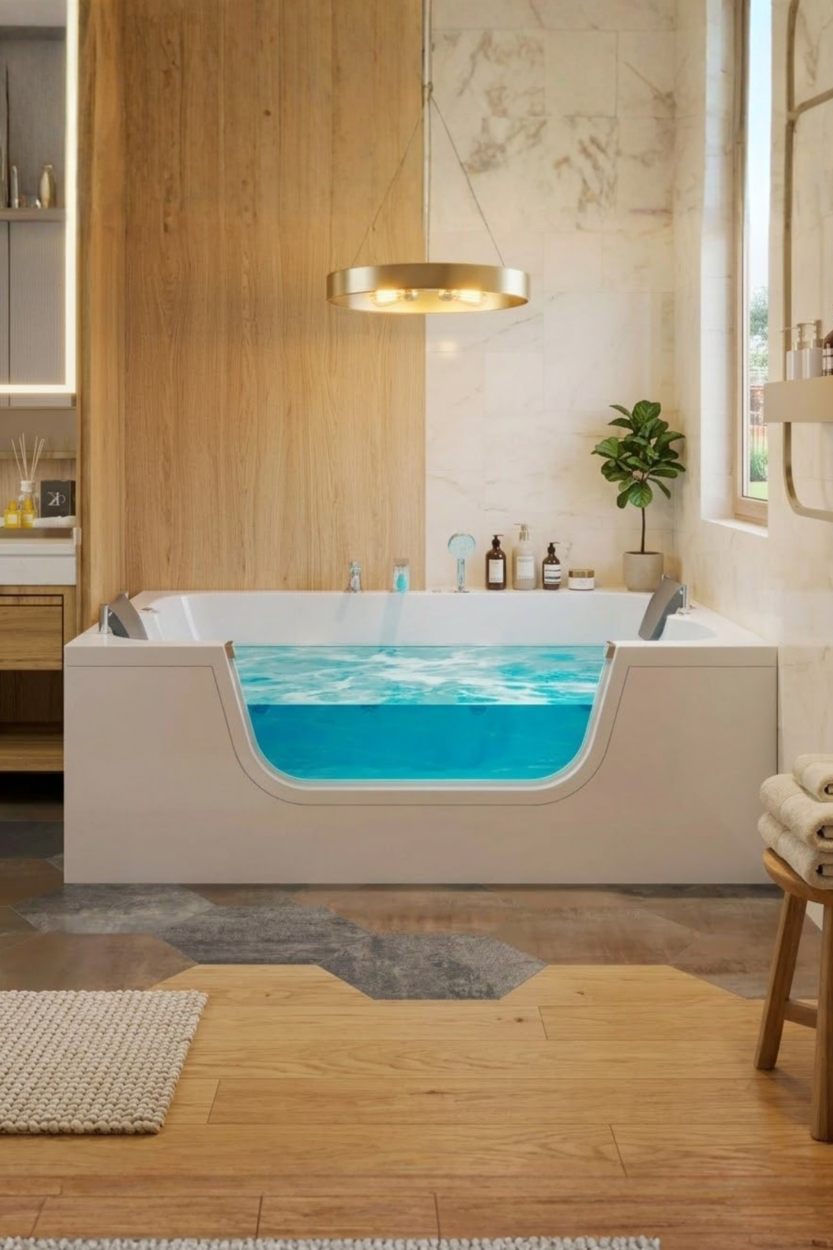 Kuntbay 111 x 181 H 60 Dikdörtgen Camlı İki Kişilik Jakuzi