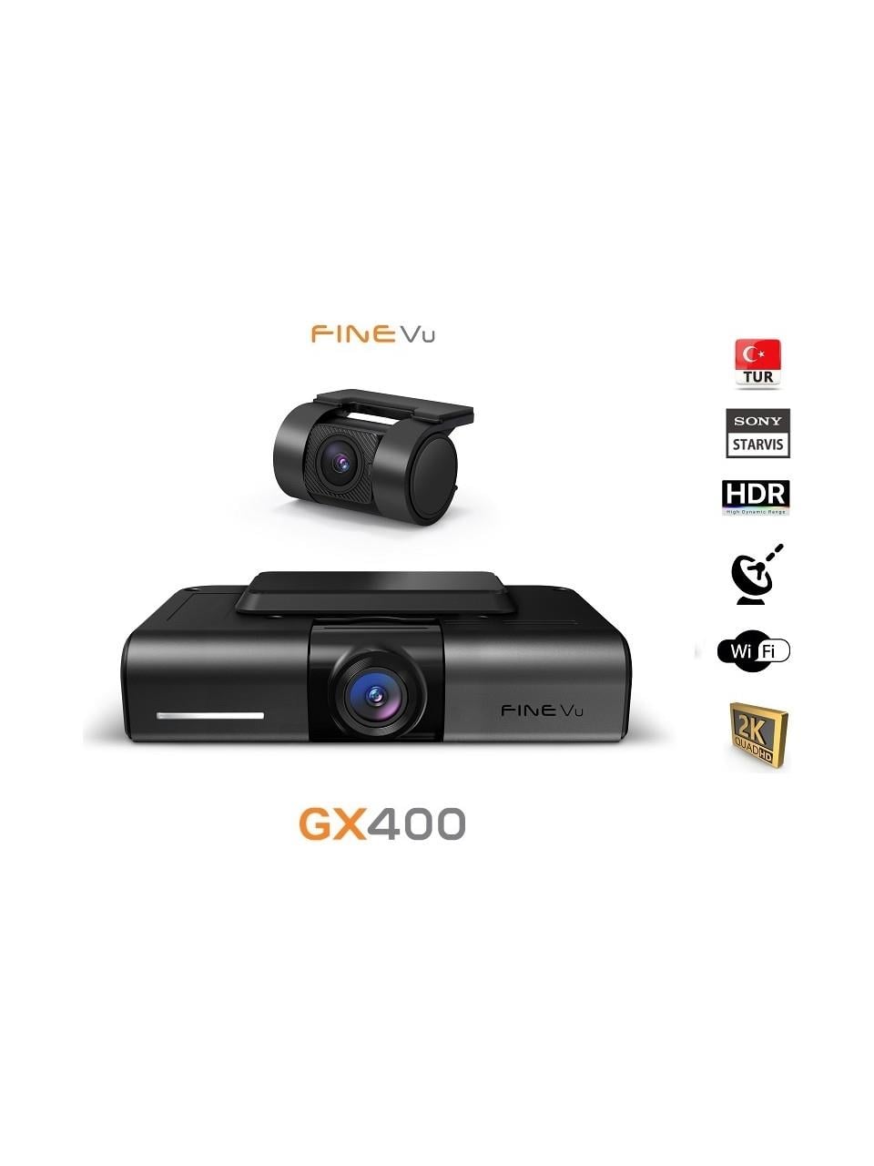Finevu GX400 Qhd 2k Wi-Fi Türkçe 2 Kameralı Araç Kamerası