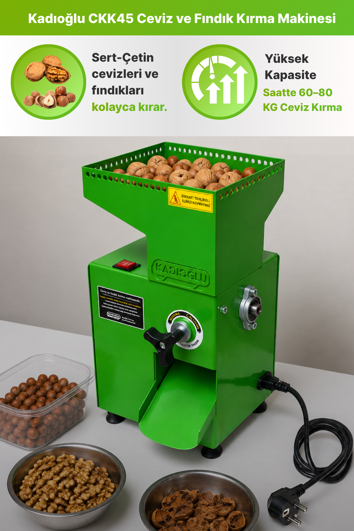 Kadıoğlu CKK45 Ceviz ve Fındık Kırma Makinesi