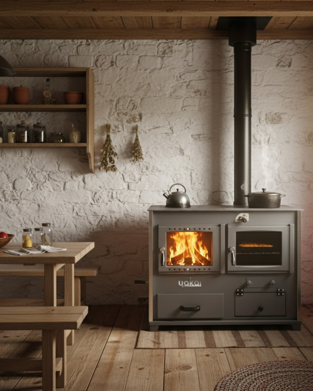 Yakar 401 Eşanjörlü 25kW Fırınlı Kat Kalorifer Sobası