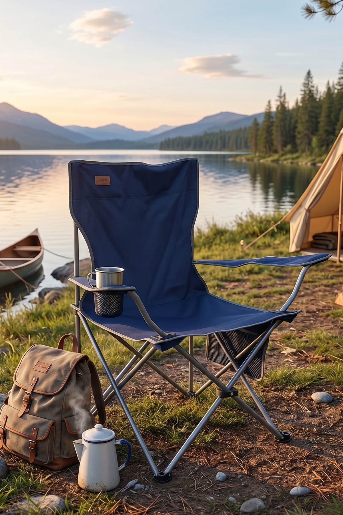 Madfox CampSeat X90 Katlanır Kamp Sandalyesi Mavi (Taşıma Çantalı)