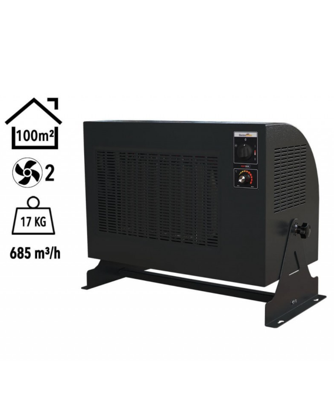 Heatbox HBPRO9000F Pro 9000W Trifaze Elektrikli Fanlı Isıtıcı Füme
