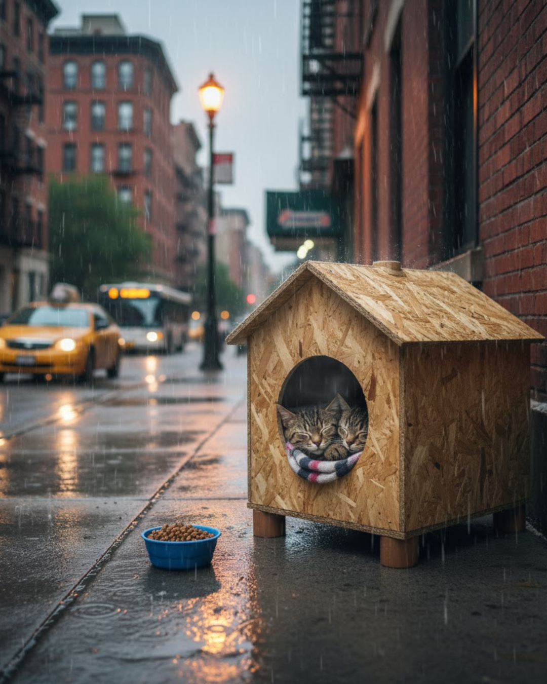 Melada Kedi Evi Dış Ortam Uygun Ahşap Kedi Evi OSB 43x40x37 cm MLD0CAT09