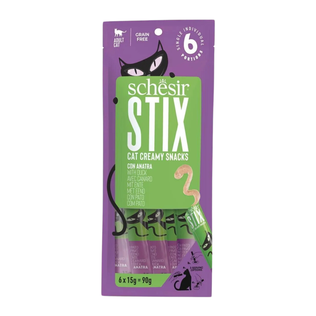 Schesir Stix Ördekli 6x15 gr Sıvı Kedi Ödül Maması