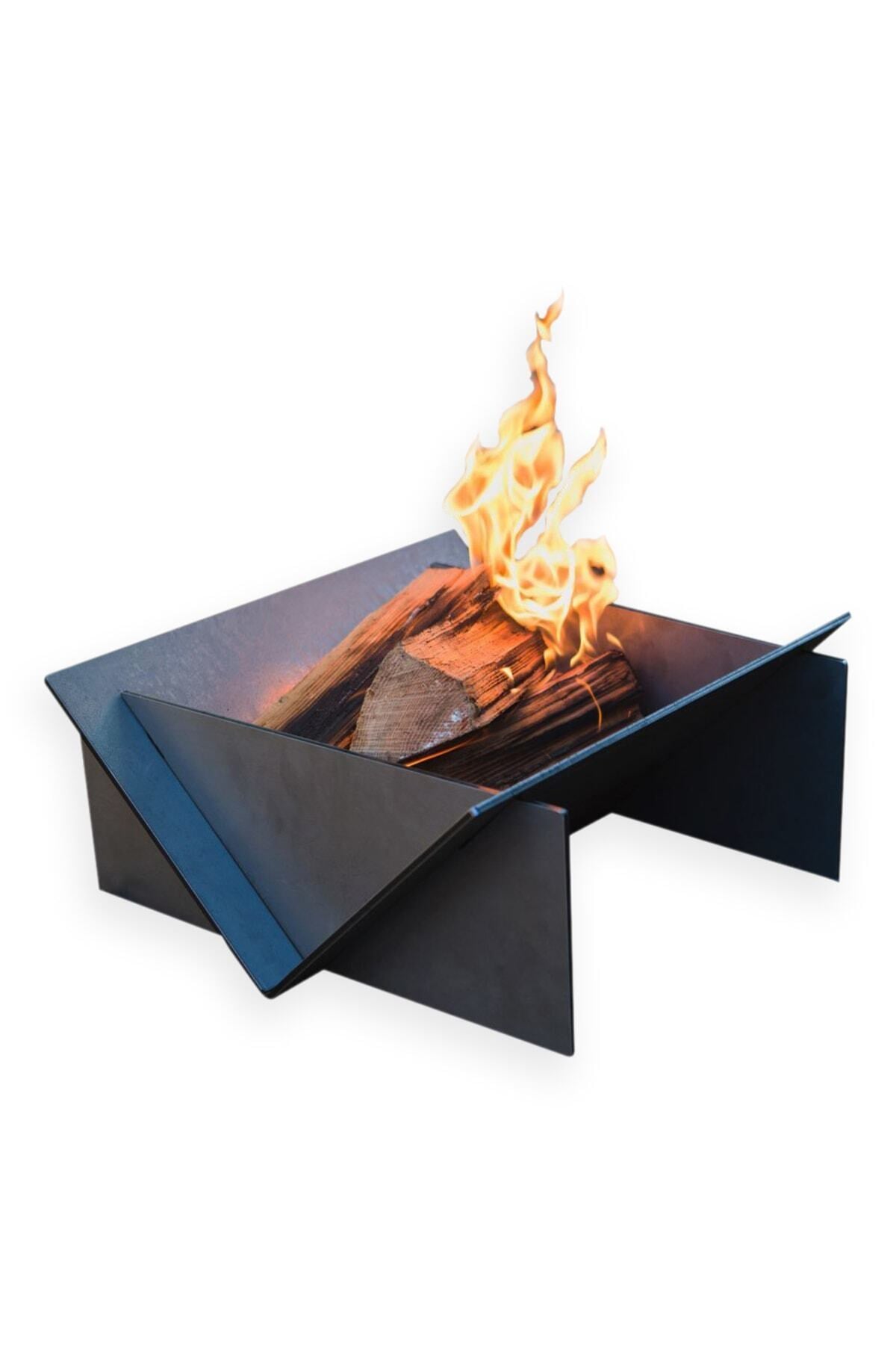 Haegs Fire Pit Portatif Ateş Çukuru, Kamp Ateşi, Kolay Taşınabilir Odun Kömür Dış Mekan Outdoor Barbekü Mangal 38cm x44cm-  Küçük Boy