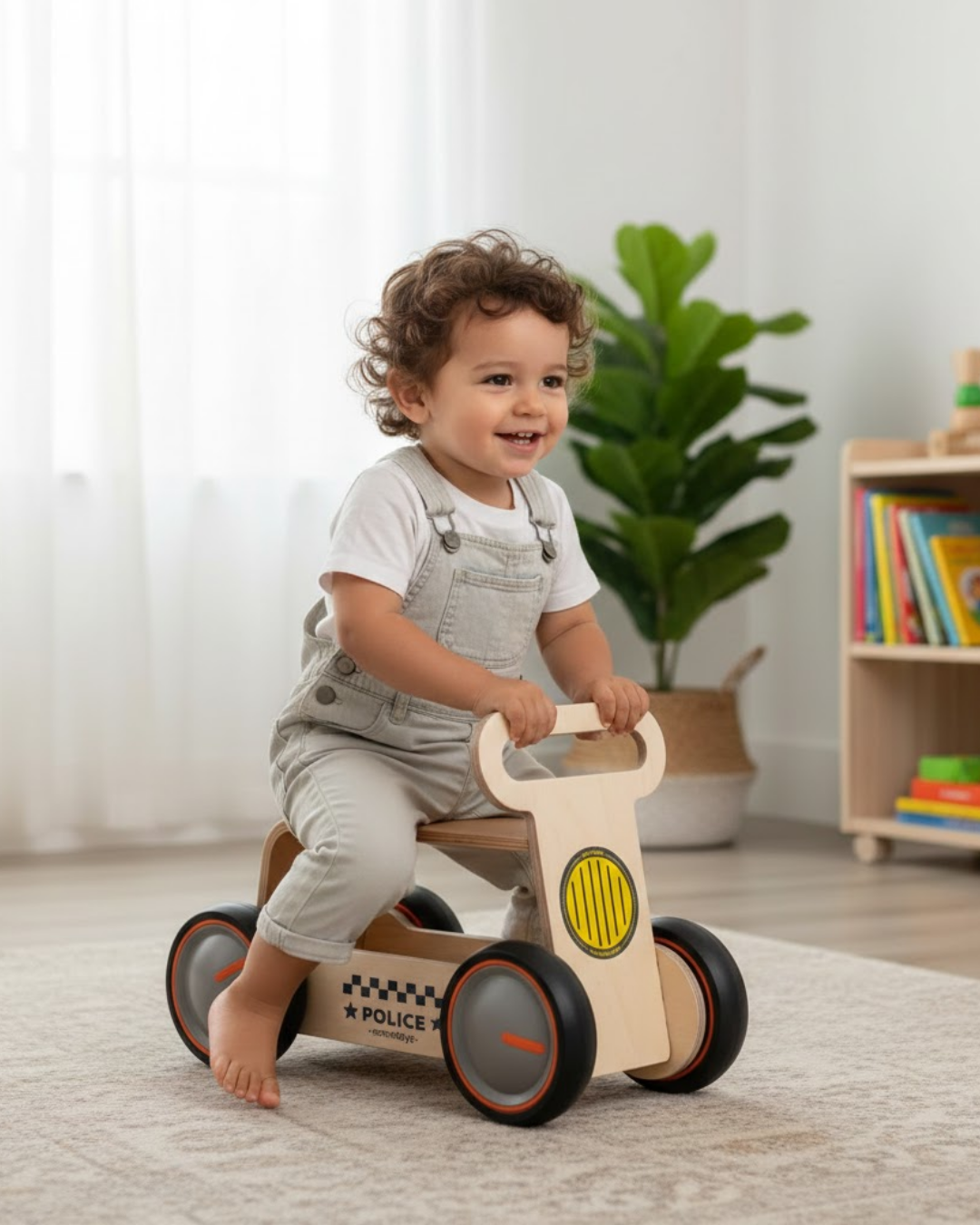 Mamatoyz 03DWp DriveMe Wood Polis – Yürüteç ve Oyuncak Deposu Walker and Toy Wagon