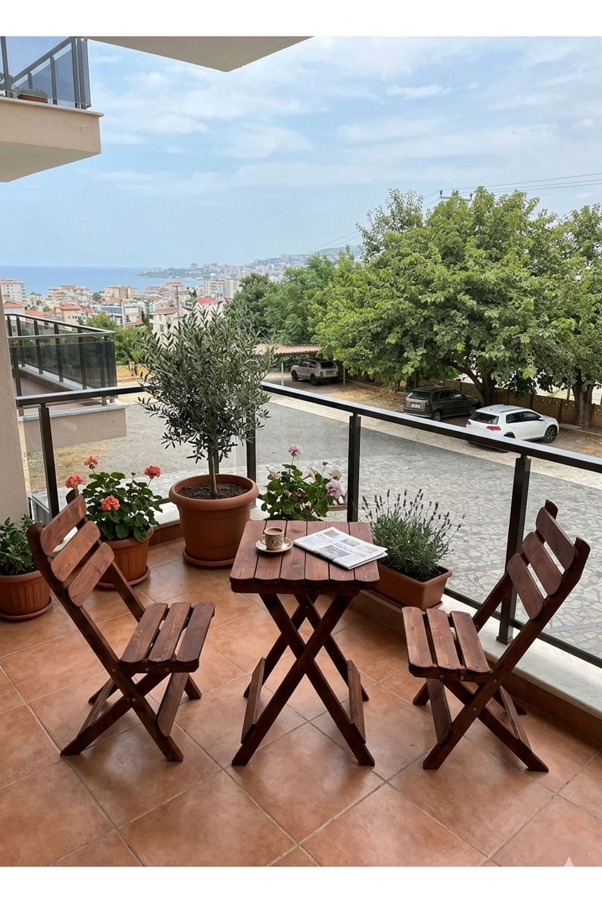 Reyo Wood Premium 2+1 Ahşap Bistro Masa Sandalye Seti