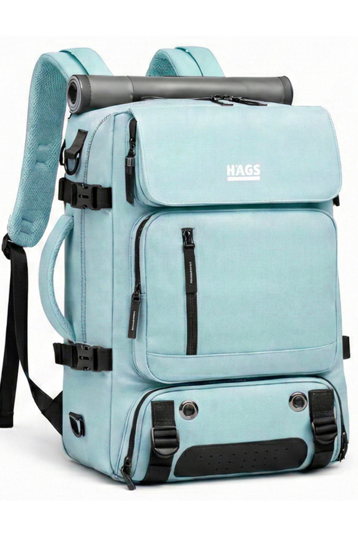 Haegs Seyahat Sırt Çantası, 3in1 Dönüştürülebilir, El Bavulu, Kadınlar ve Erkekler için Uçak Onaylı Ayakkabı Bölmeli, Multi Cepli Organizer Sırt ve El Çantası, Mavi