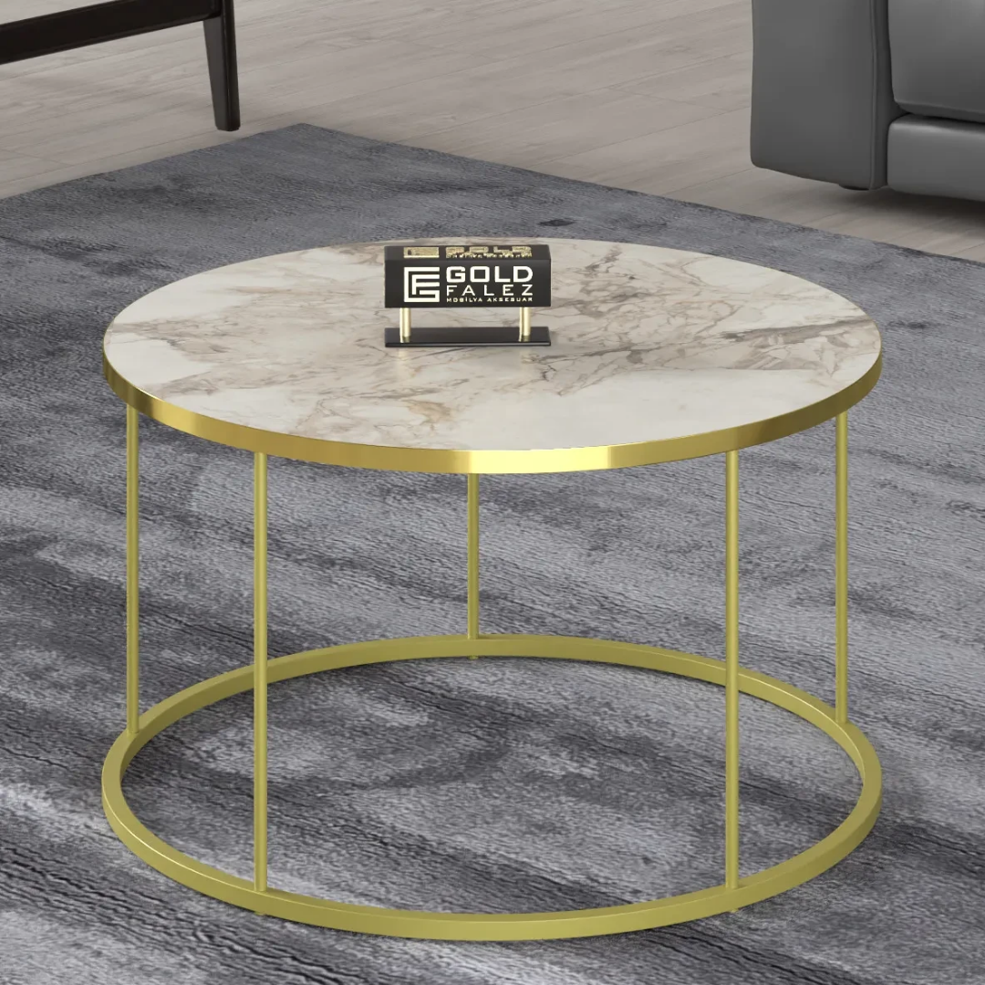 Gold Falez Orta Sehpa Terra Lüx Gold Efes