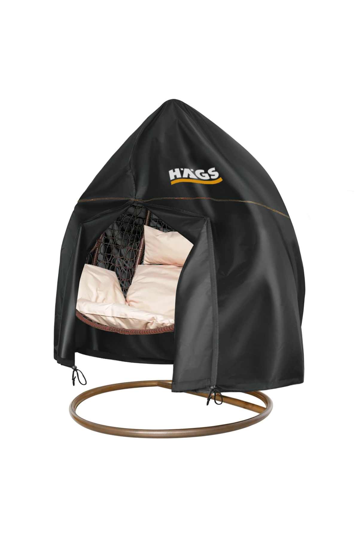 HAEGS Bahçe Salıncağı Örtüsü, Rattan Salıncak Koltuk Koruma Kılıfı Brandası, Hamak Sandalye Dış Mekan Su Geçirmez Mobilyası Koruyucu Örtü - Çift Kişilik, 230 x 200cm