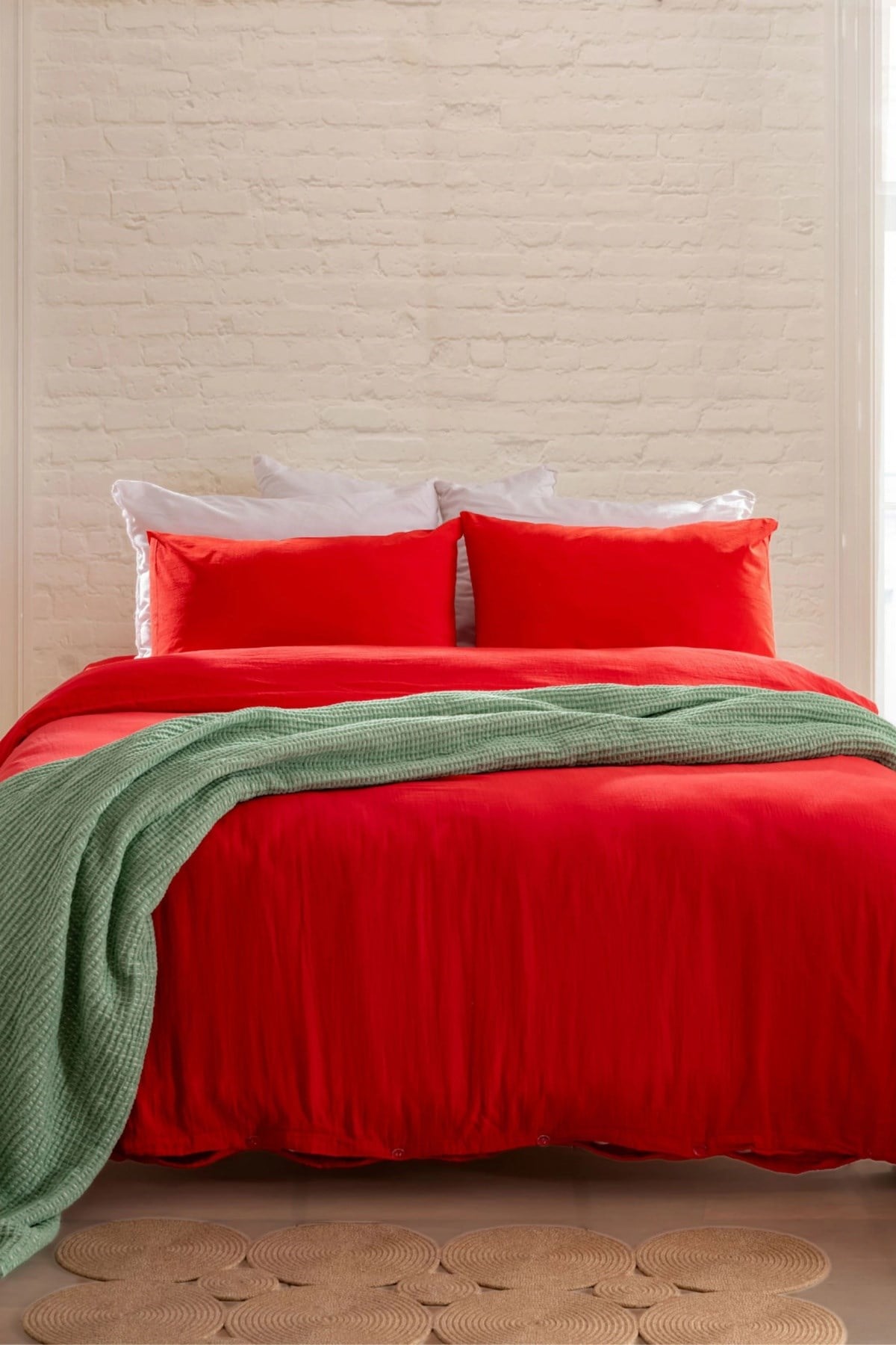 Mylasa Home Area Serisi 240x260 cm Çift Kişilik %100 Pamuk Yorgan, Ultra Yumuşak Dokulu Benetton Yeşil