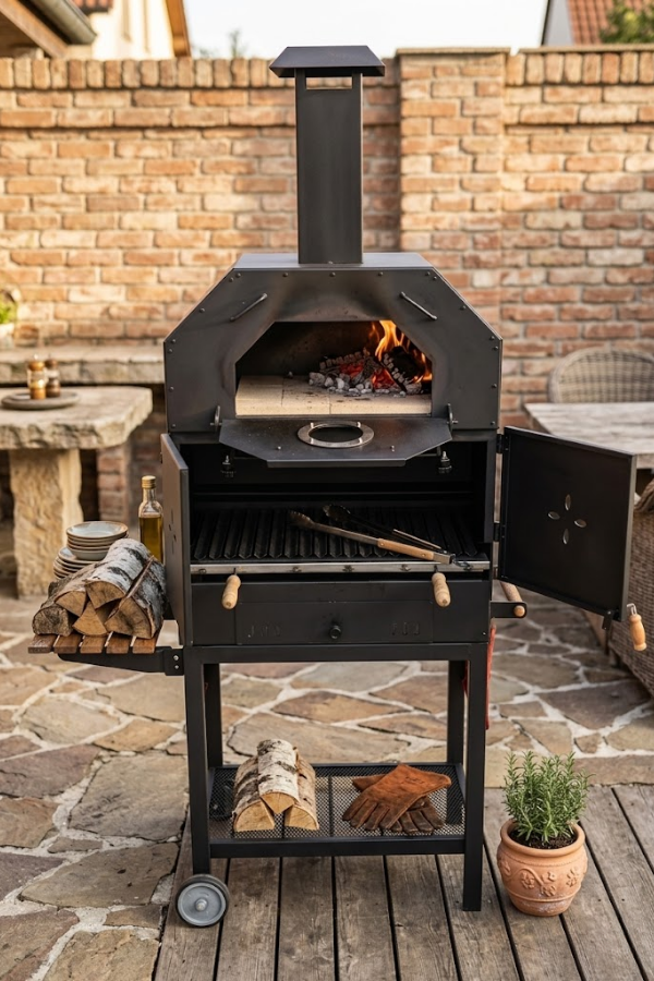 Opia Profesyonel 3'ü 1 Arada Bahçe Fırını ve Mangal Ünitesi Barbekü