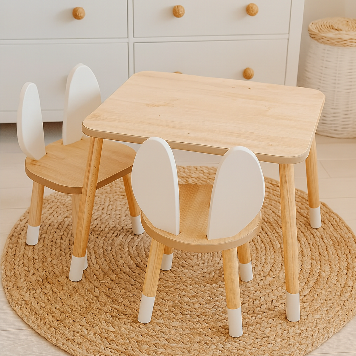 Alfa Country Montessori Çocuk Masası 1 Masa & 2 Hamster Sandalye