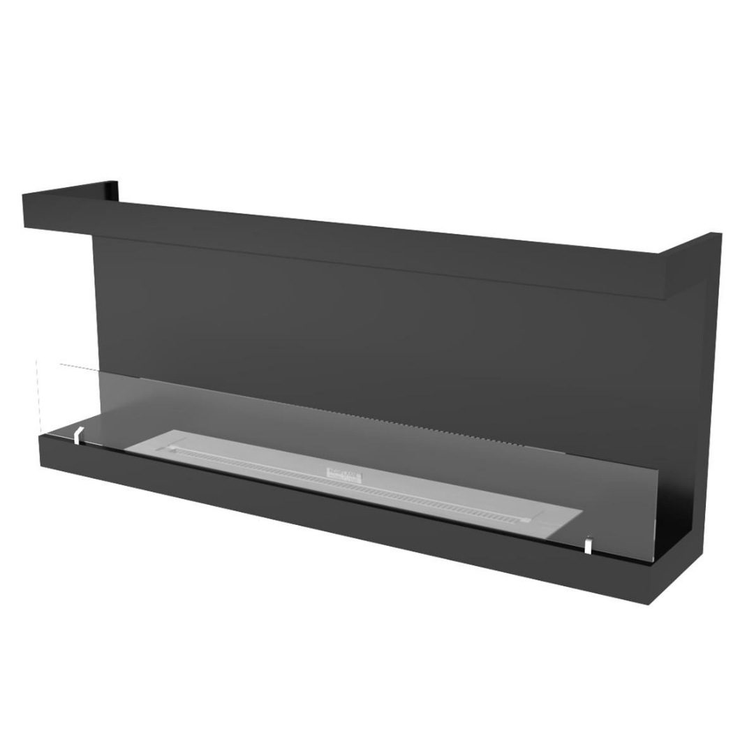 Korflame U Tipi 130 Cm Bioetanol Bacasız Şömine