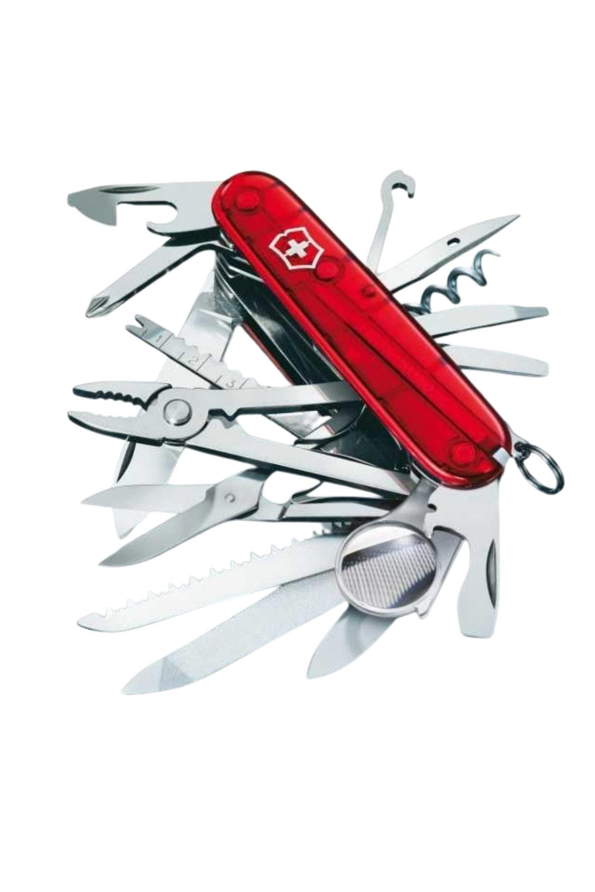 Victorinox SwissChamp 1.6795.T Şeffaf Kırmızı 33 Fonksiyonlu Çok Amaçlı Çakı