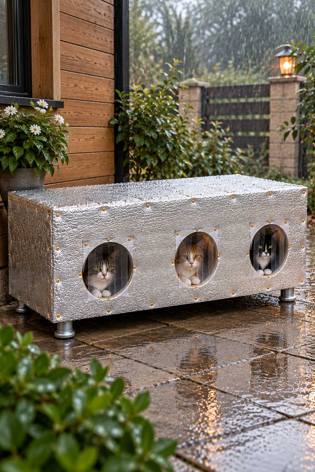 Narım Özel Üretim Yalıtımlı Kedi Evi Büyük Boy %100 Korunaklı XL Kedi Yuvası 120x40x40cm Rüzgar ve Yağmur Geçirmez, Monteli Teslimat. 