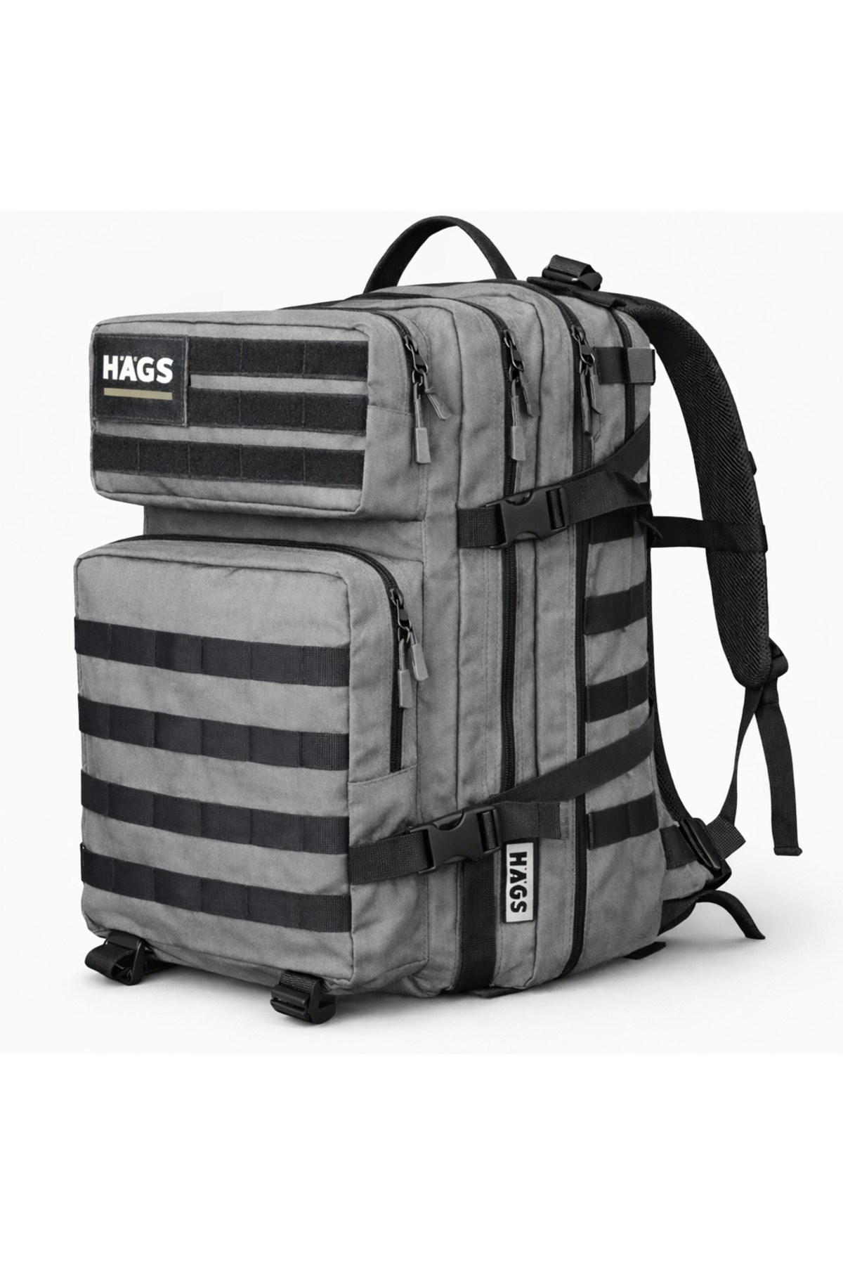 HAEGS Askeri Taktik Sırt Çantası, Ordu Derecesinde Sağlam, Ağır Hizmet Taktik Çanta, 3 Günlük Acil Durum Hücum Çantası, Kampçılık, Dağcılık, Trekking Seyahat Sırt Çantası- 45L - Gri