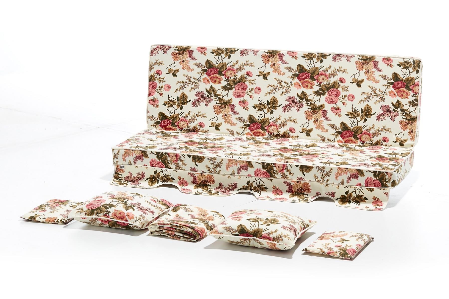 Erinöz Salıncak Minder Takımı 2 Kişilik (Süngerli) - İngiliz Gülü