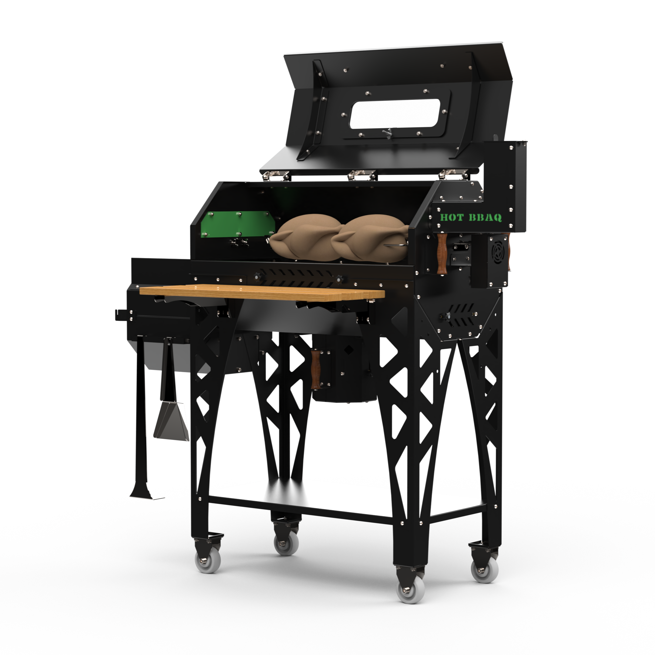 Hotbbaq Hot Quartz Premium 74cm Smoker Çevirmeli Barbekü Mangal