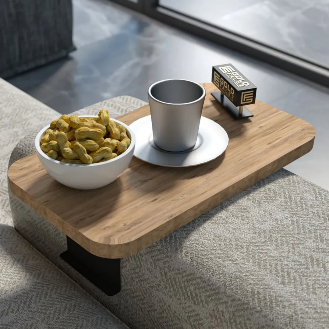 Gold Falez Dekoratif Yan Sehpa Dikdörtgen Atlantik Çam