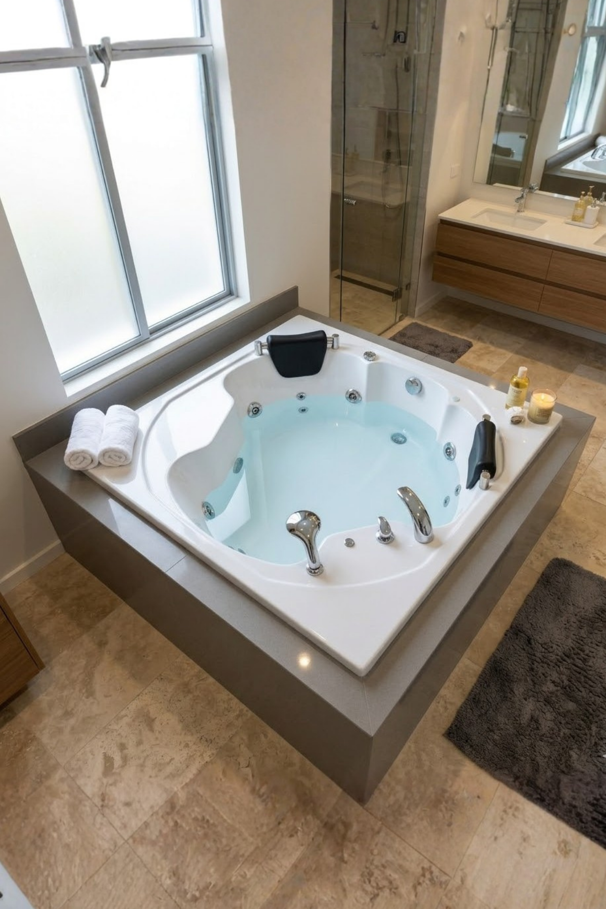 Kuntbay 120 x 120 H 55 Kare Çift Kişilik Jakuzi