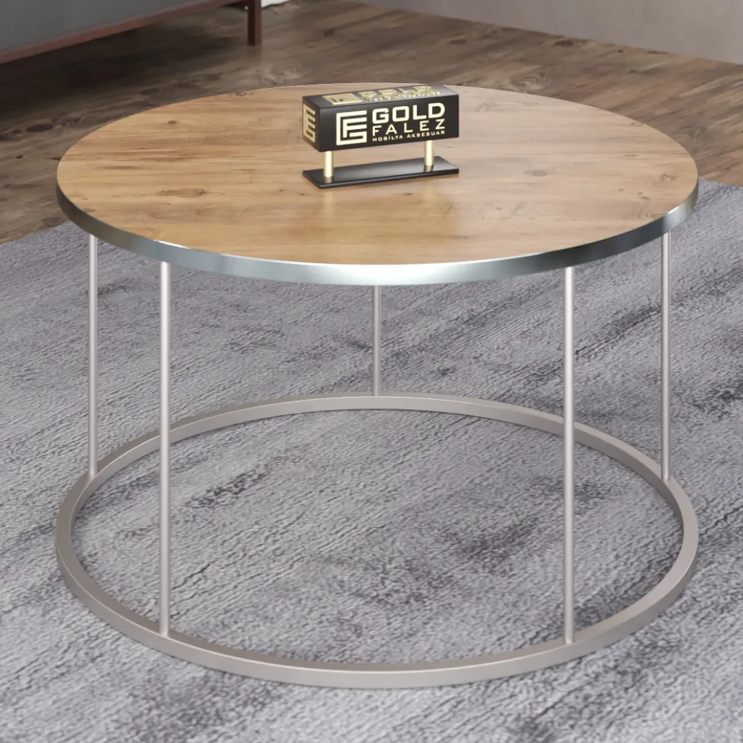 Gold Falez Orta Sehpa Terra Lüx Gümüş Ceviz