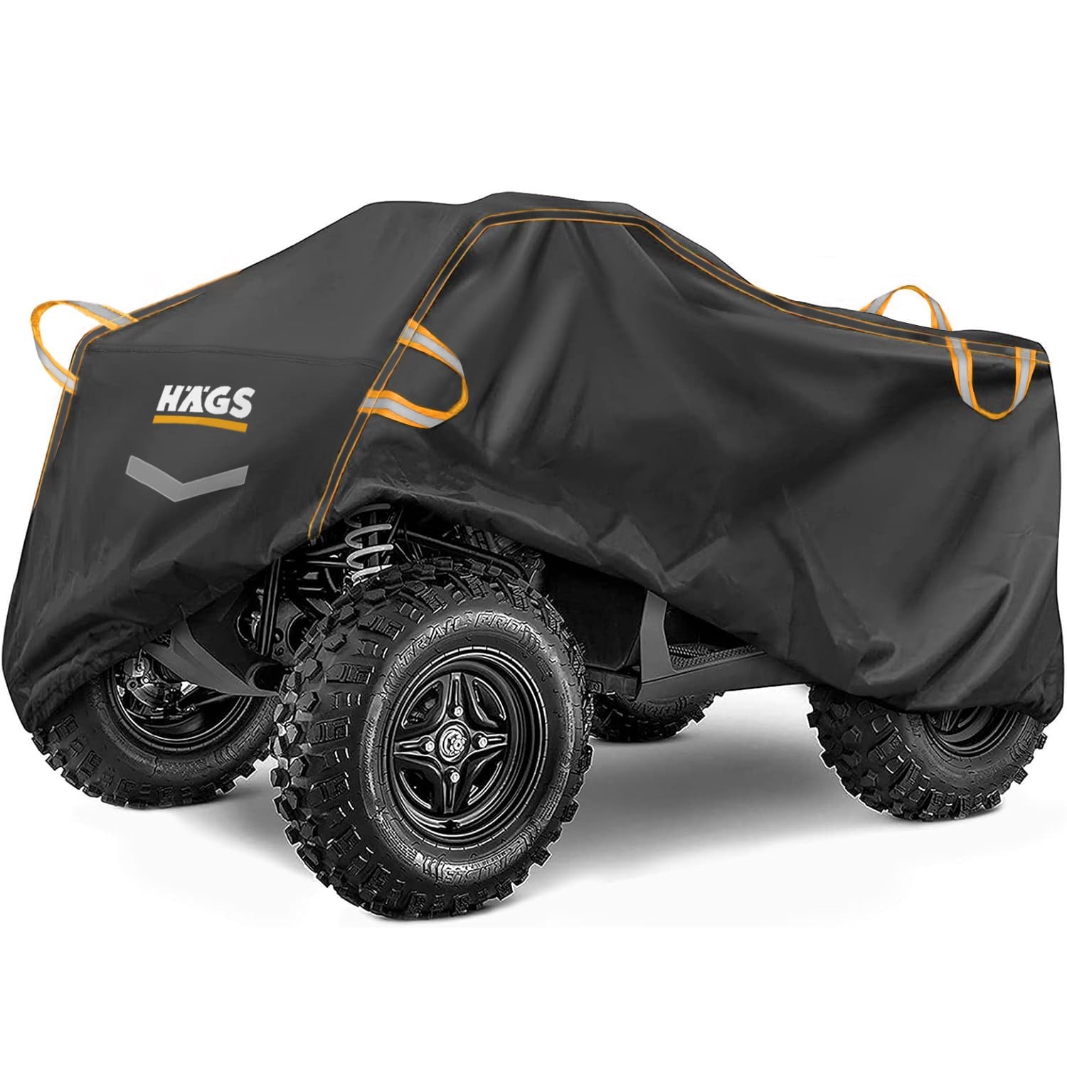 Haegs ATV Brandası, ATV Koruma Kılıfı, Örtüsü Su Geçirmez Dış Mekan Ağır Hizmet Tipi, 4 Mevsim (XL-210-120-115cm) - Siyah