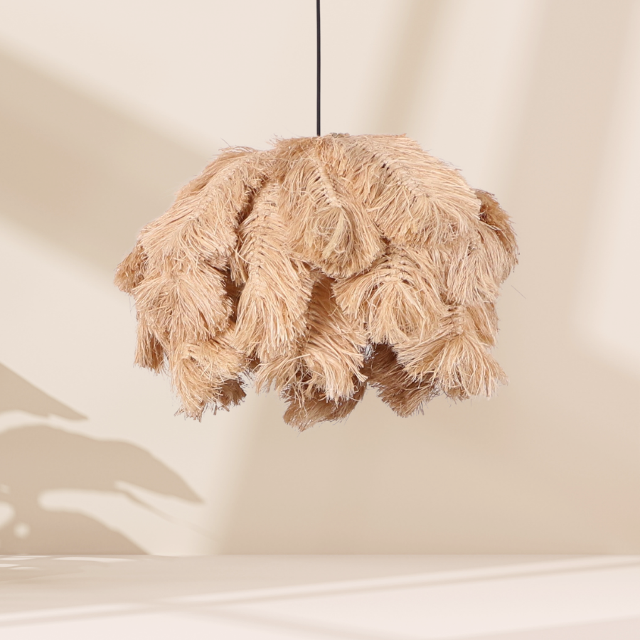 Mylamp Doğal Muz Lifi Doğal Palmiye 50x35cm Avize