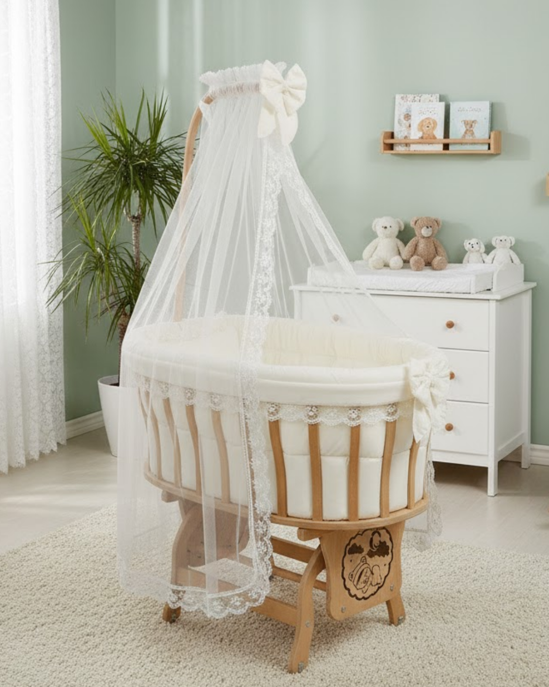 Reyo DS-05 Doğal Ahşap Sepet Beşik 