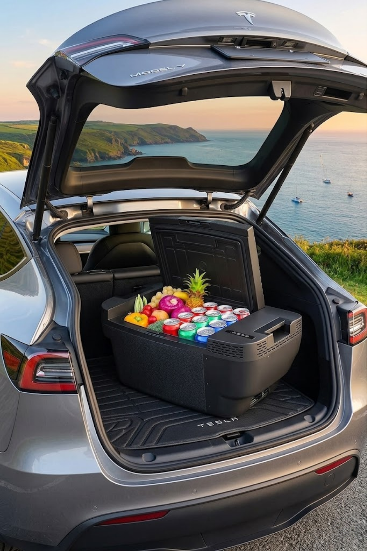 Evacool Tesla Model Y Uyumlu 35 Litre 12,24,220V Kompresörlü Taşınabilir Buzdolabı