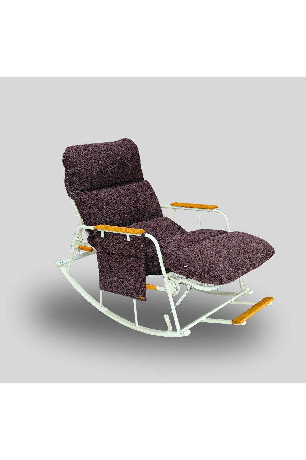 Dy Home Ayarlanabilir Mekanizmalı Sallanan Koltuk, TV Koltuğu, Sallanan Sandalye Mor Dokuma Kumaş 