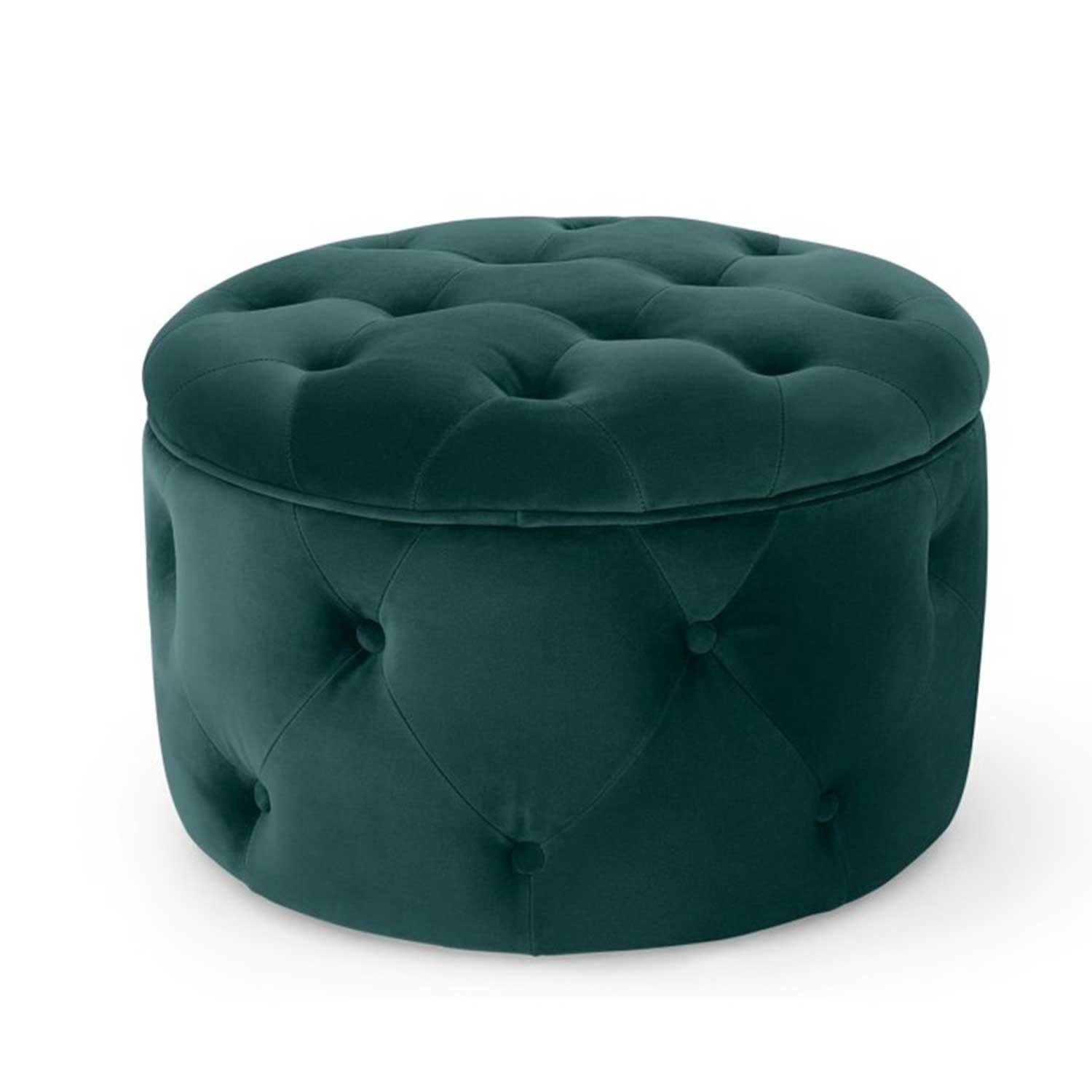 Rengev Duru Oval Puf Sandıklı Yeşil