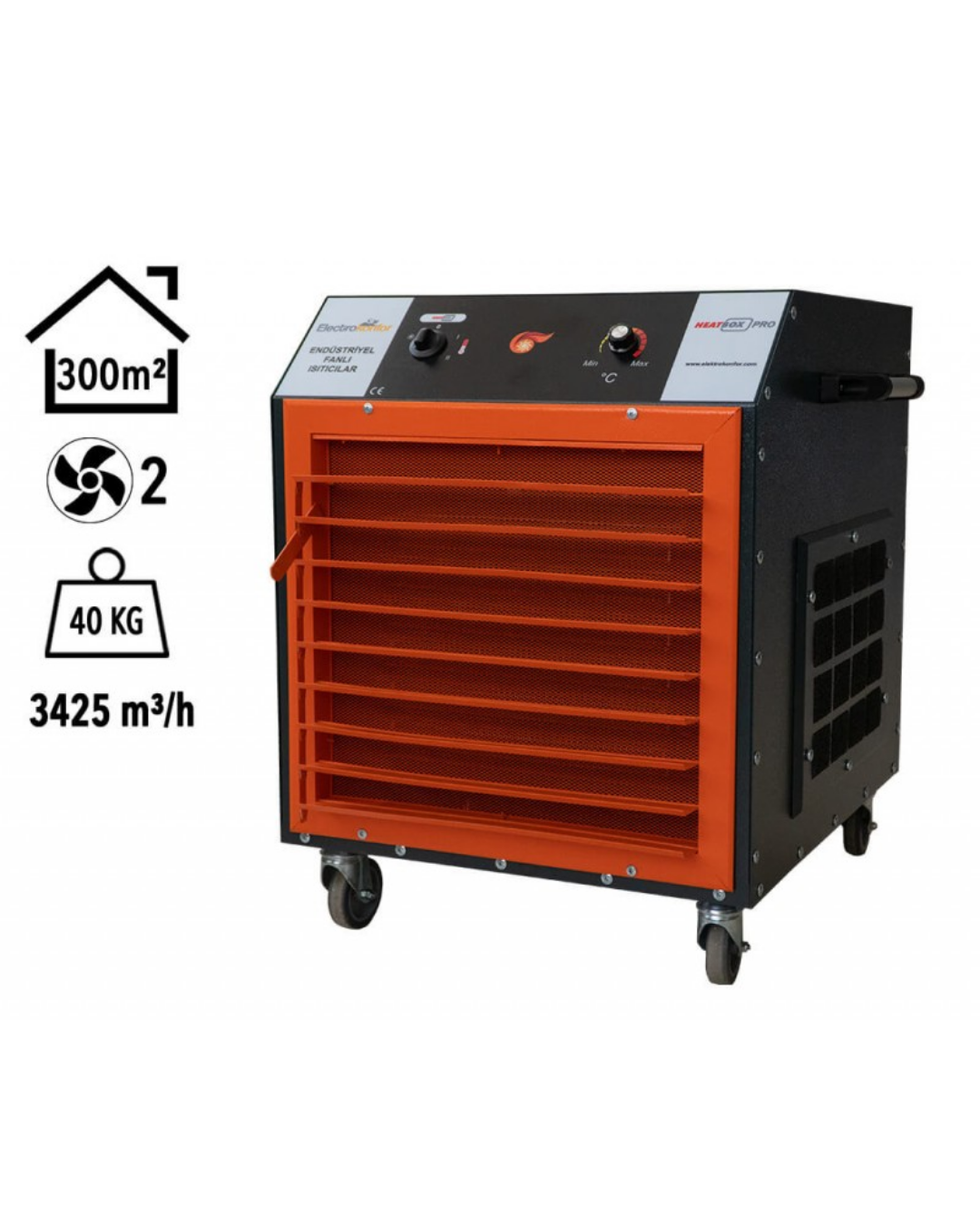 Heatbox HBPRO30000F Pro 30000W Trifaze Elektrikli Fanlı Isıtıcı Füme