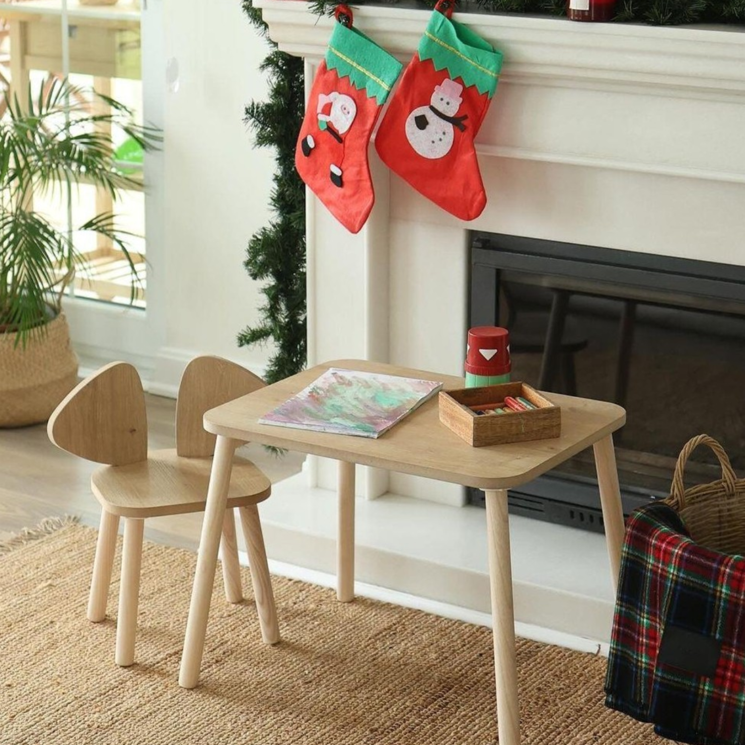 Alfa Country Montessori Çocuk Masası 1 Masa & 1 Mickey Sandalye Kahverengi