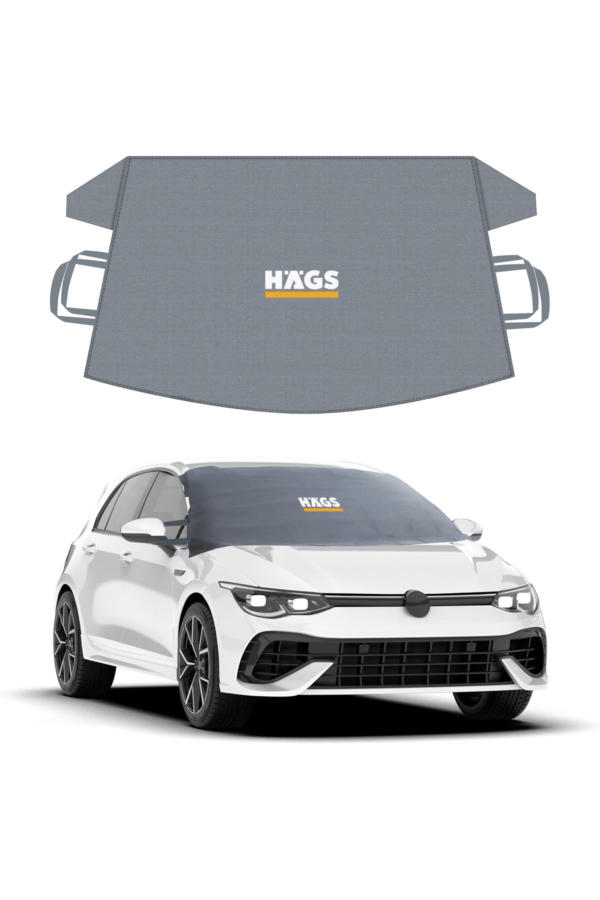 Haegs Buz ve Kar Önleyici Araç Ön Cam Örtüsü Brandası | Ağır Hizmet Tipi 600D Oxford Kumaş | Arabalar, SUV`lar, Kamyonetler İçin Oto Ön Cam Koruyucu Güneşlik | Don Örtüsü (162x106cm) S - Gri
