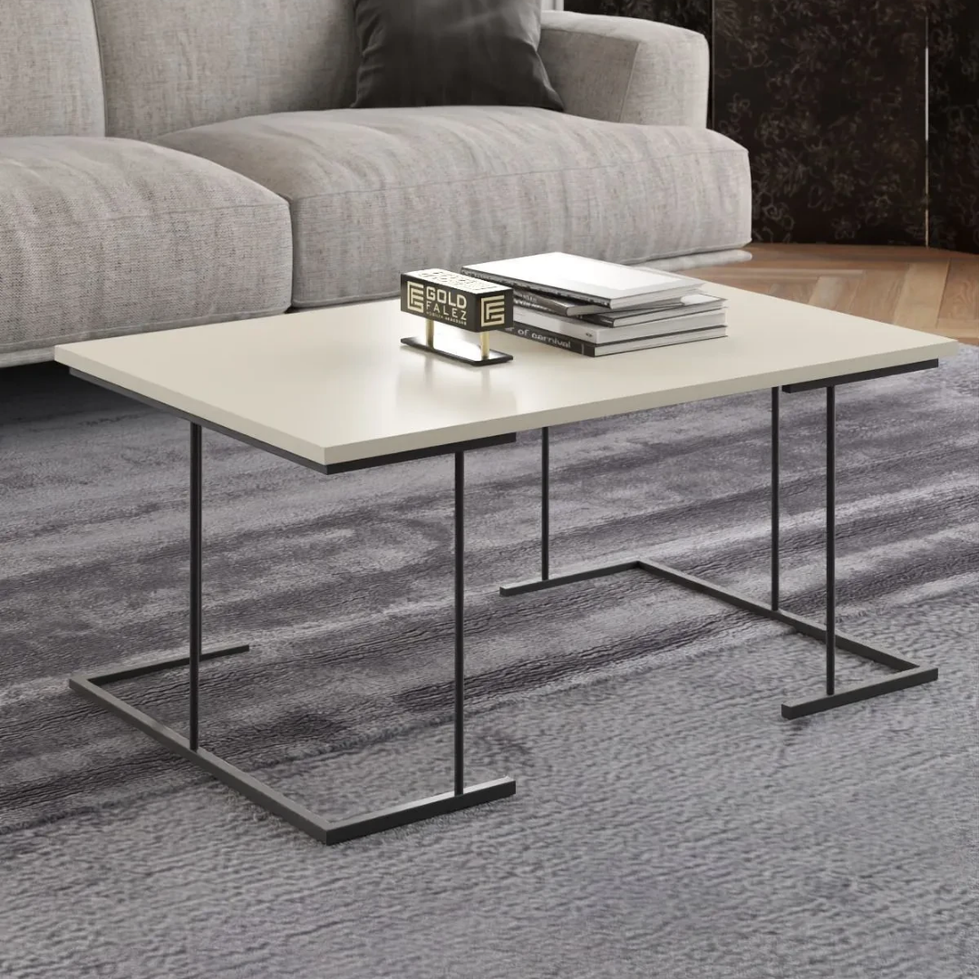 Gold Falez Solo Orta Sehpa Krem