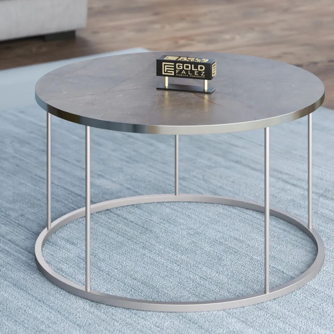 Gold Falez Orta Sehpa Terra Lüx Gümüş Gordion