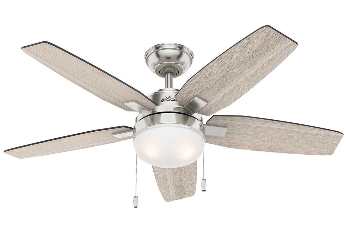 Hunter Arcot Fırçalanmış Nikel - 117 Cm. Aydınlatmalı Tavan Vantilatörü