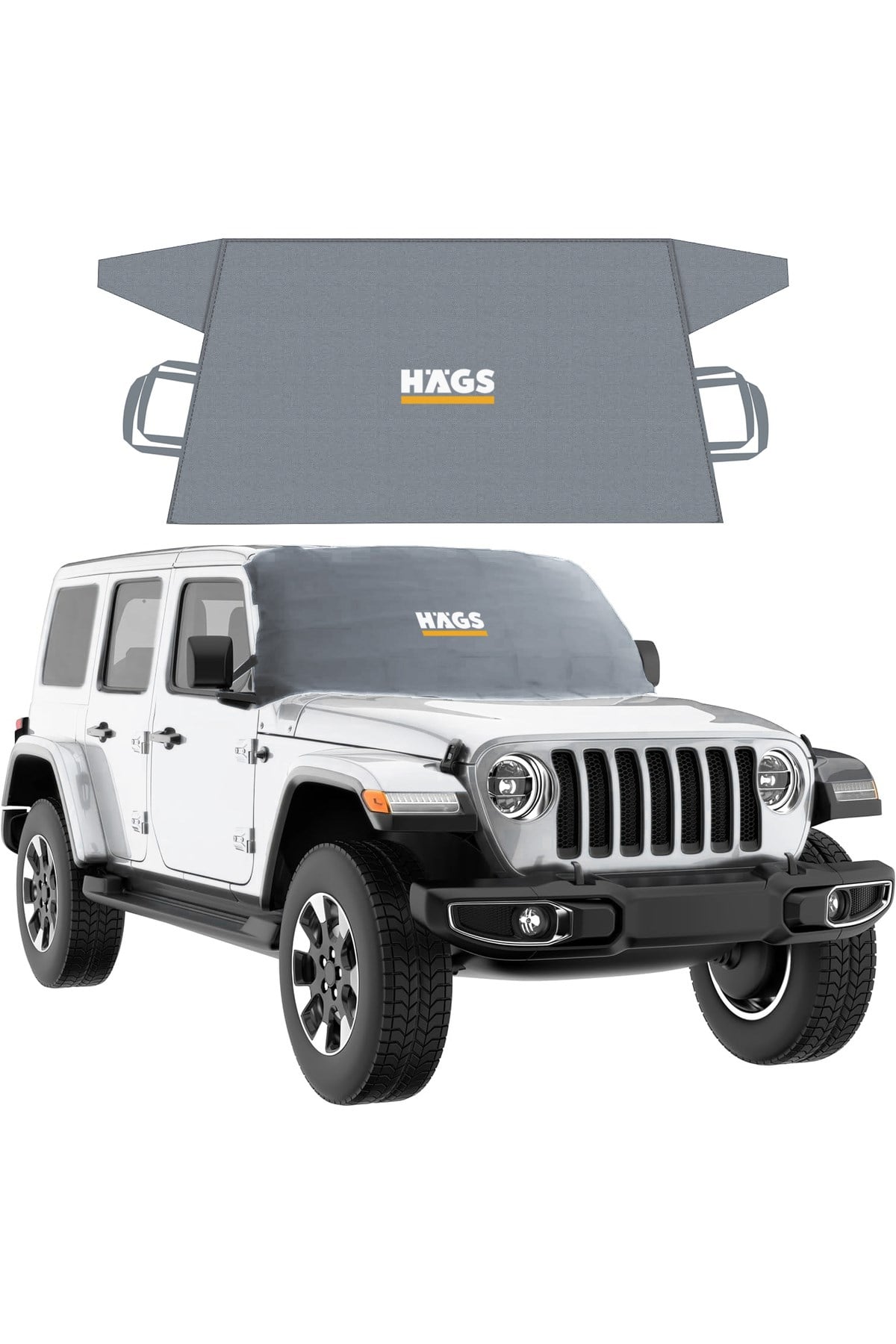 Haegs Buz ve Kar Önleyici Araç Ön Cam Örtüsü Brandası | Ağır Hizmet Tipi 600D Oxford Kumaş | Arabalar, SUV`lar, Kamyonetler İçin Oto Ön Cam Koruyucu Güneşlik | Don Örtüsü (165x76cm) XS - Gri