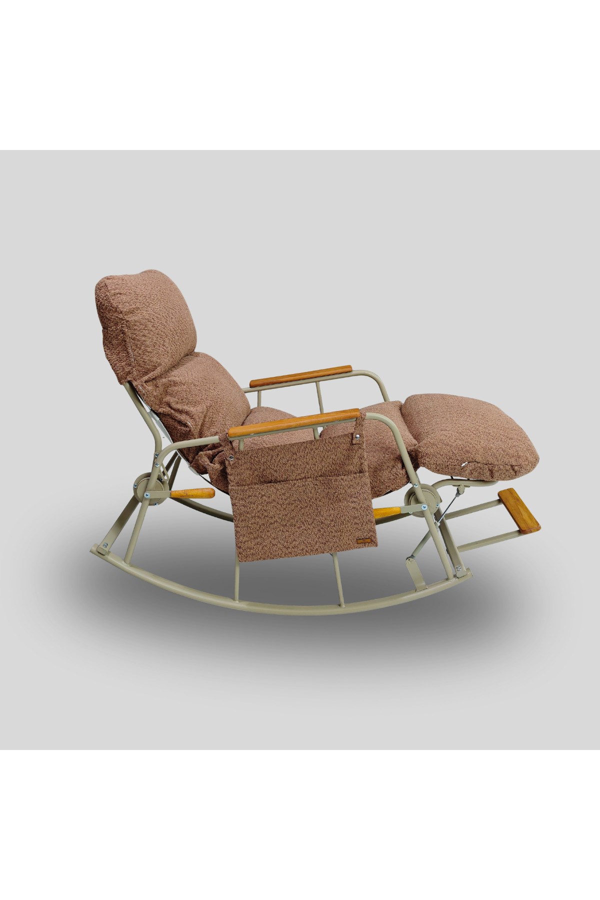 Dy Home Ayarlanabilir Mekanizmalı Sallanan Koltuk, TV Koltuğu, Sallanan Sandalye Pembe Dokuma Kumaş