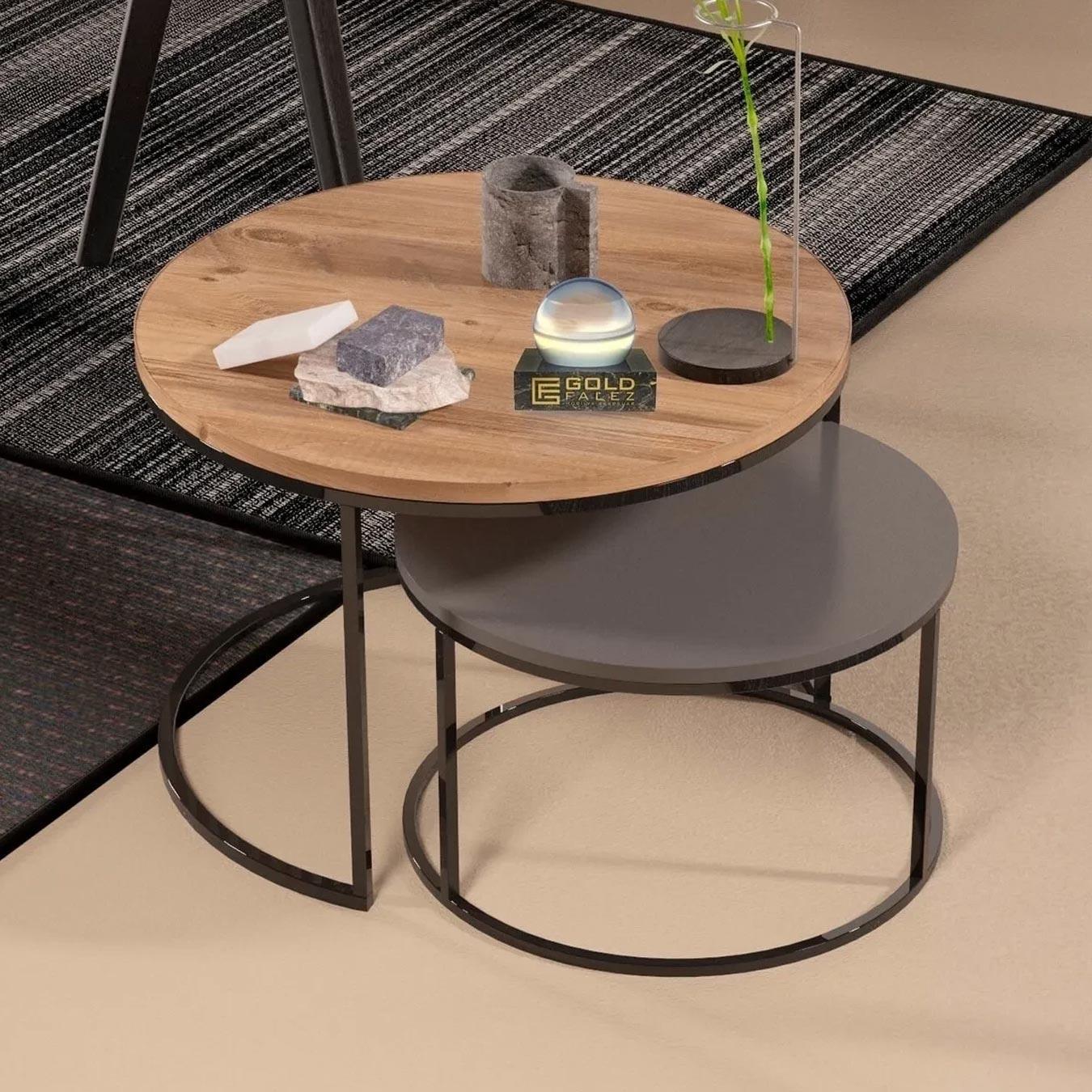 Reyo Orta Sehpa İkili Lüx Special Ceviz Antrasit